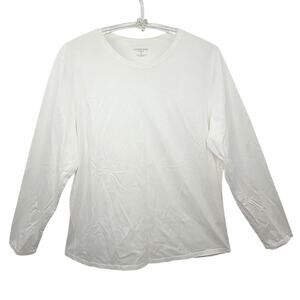 Lands'‎ End White Relaxed Classic Long Sleeve Ladies T Shirt size xl